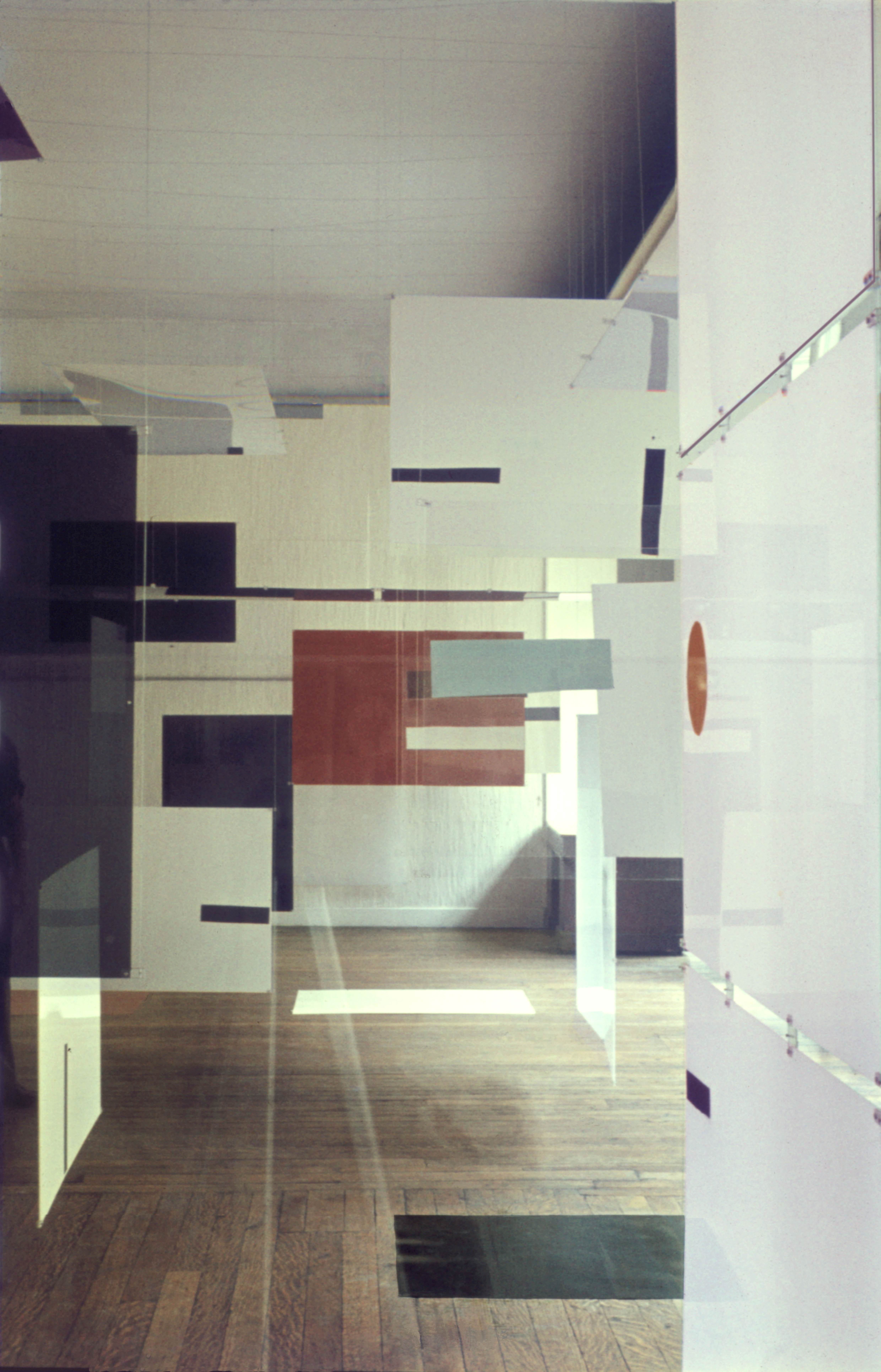 an Exhibit (in association with Victor Pasmore and Lawrence Alloway), record of installation at Institute of Contemporary Arts, London, 1957. Copyright Richard Hamilton 