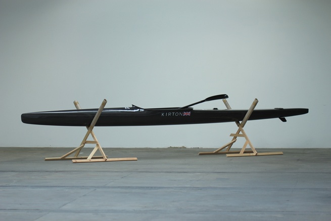 Jess Flood-Paddock, Requiem Shark, 2013. Carbon fibre racing kayak, wood 520x100x100m. Courtesy of the artist and Carl Freedman Gallery. Photo the artist