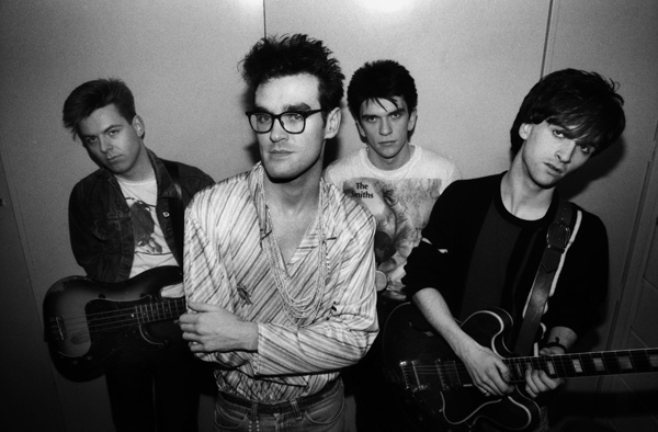 The Smiths backstage prior to their gig at Reading University, February 1984 © Tom Sheehan