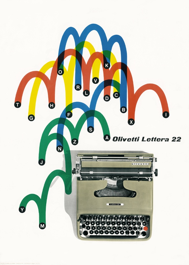 Olivetti Lettera 22 poster by Giovanni Pintori (1954). Courtesy Associazione Archivio Storico Olivetti, Ivrea – Italy 