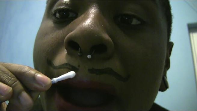 Evan Ifekoya, Lipstick and Tash, 2012, webcam photo