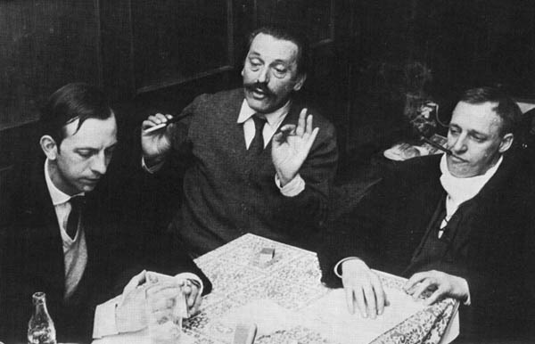 Munich Conference of the Situationist International, April 1960; from left to right: Constant, Pinot Gallizio, and Asger Jorn