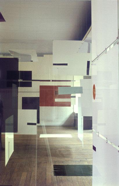 an Exhibit (in association with Victor Pasmore and Lawrence Alloway), record of installation at Institute of Contemporary Arts, London, 1957. Copyright Richard Hamilton Studio