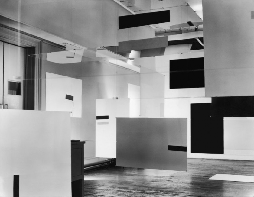 Richard Hamilton, an Exhibit (in association with Victor Pasmore and Laurence Alloway), 1957. Installation view at ICA, 17 Dover Street, 1957 © Richard Hamilton