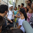 Alex Reuben and participants in Belém, Brazil, October 2014 during production of 'Cinderella (RockaFelá)', supported by the Wellcome Trust & ACE